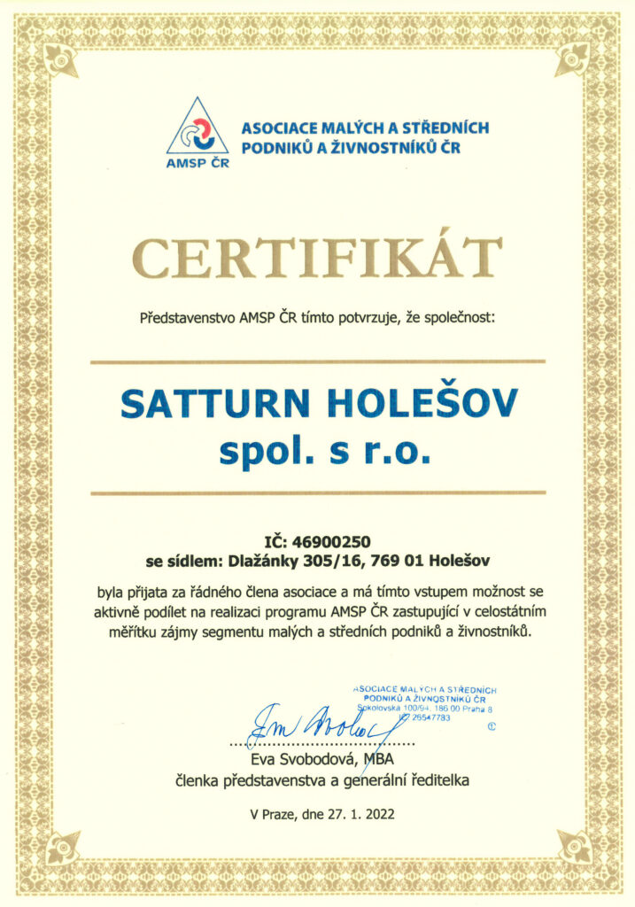Certifikát AMSP ČR